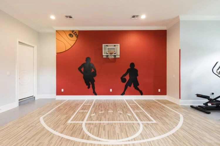 red basketball court