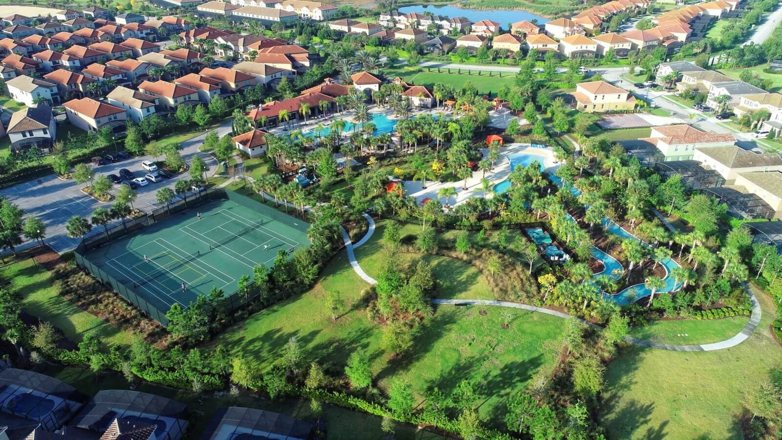 An ariel image of Villatel at Solterra Resort