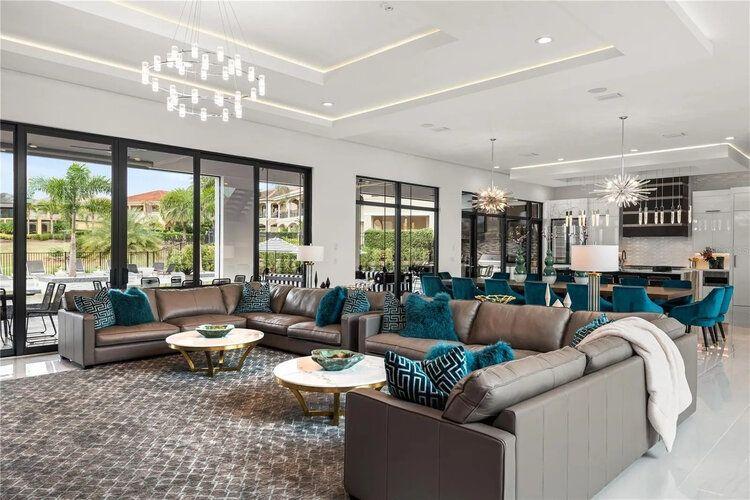 9 bedroom villas in Reunion Resort Orlando, 3200 living room, Top Villas