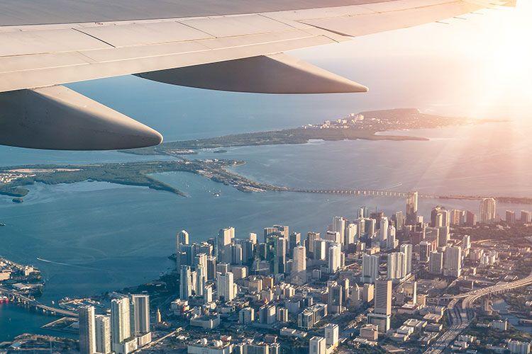 Flying to Miami Beach