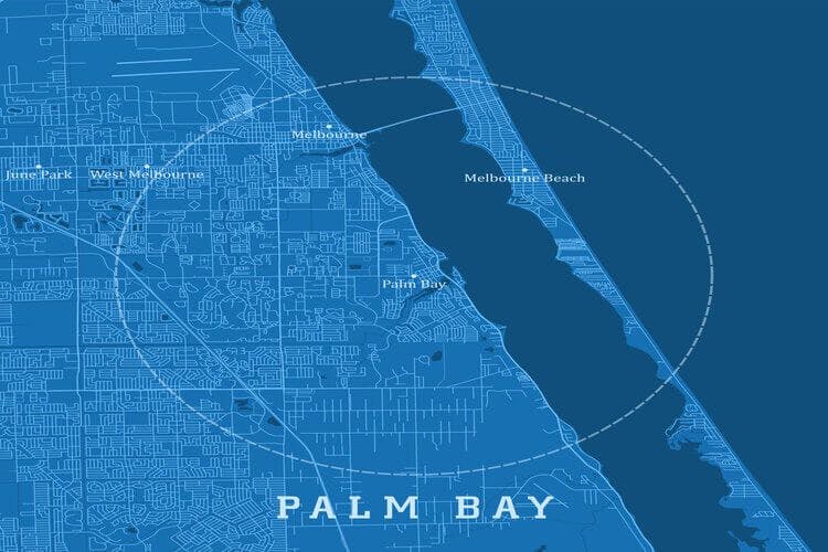 Melbourne Beach map, Florida