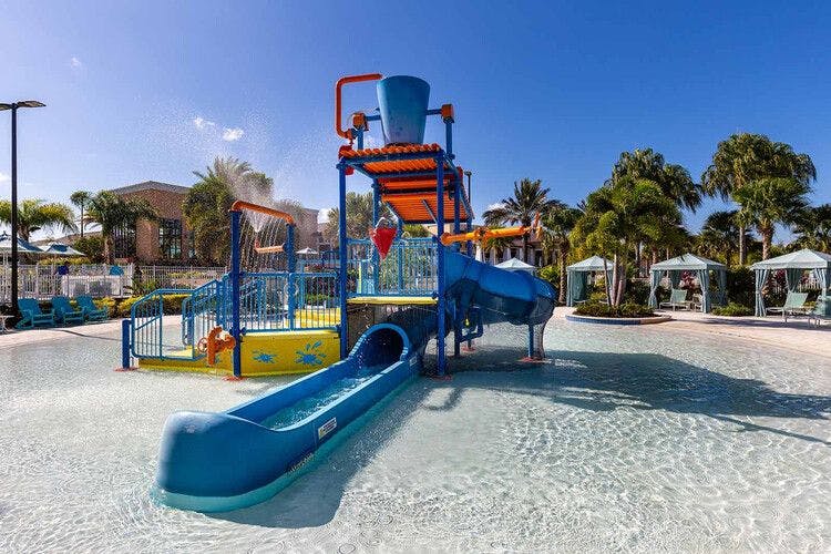 The Solara Resort splash pad offers a great distraction for younger kids staying in one of our Solara Resort vacation homes