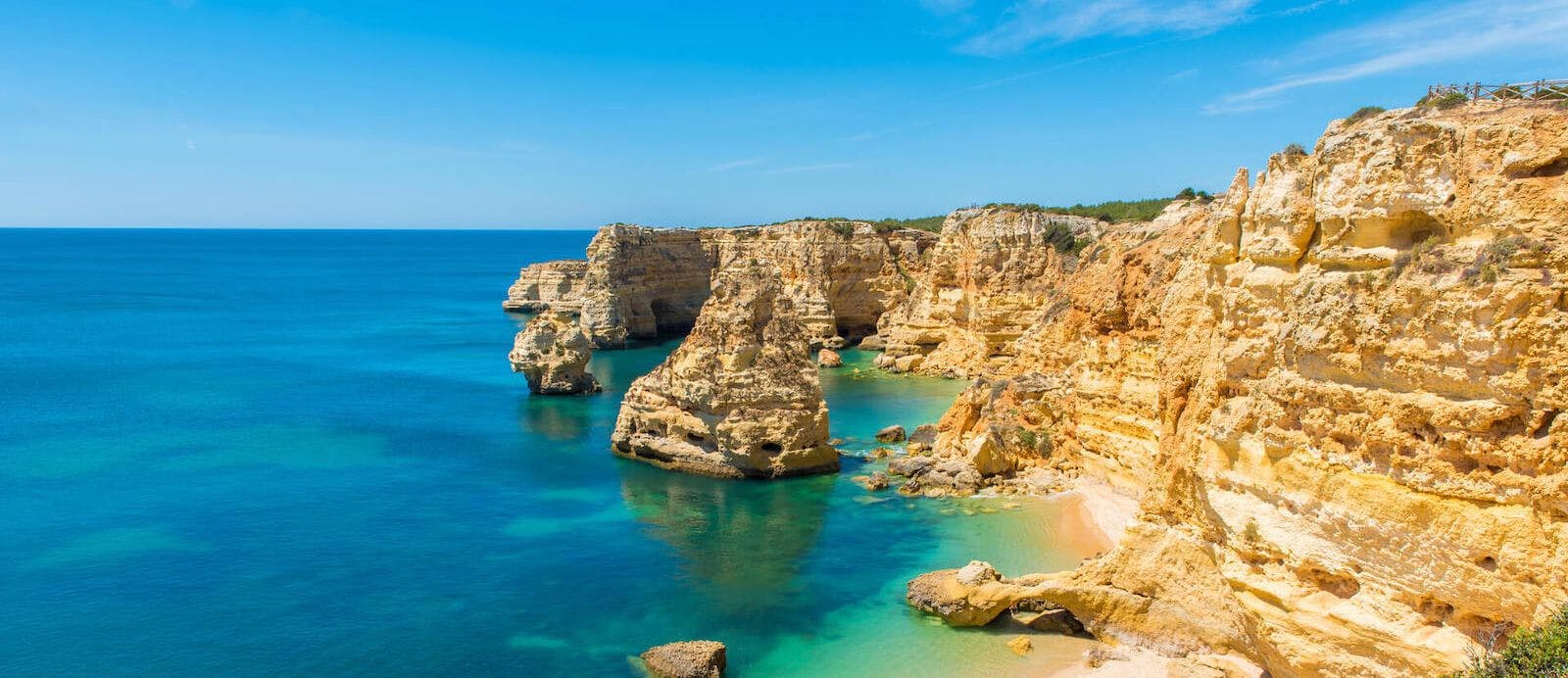 Dramatic rocky Algarve coastline