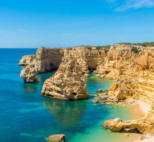The dramatic rocky coast of the Algarve