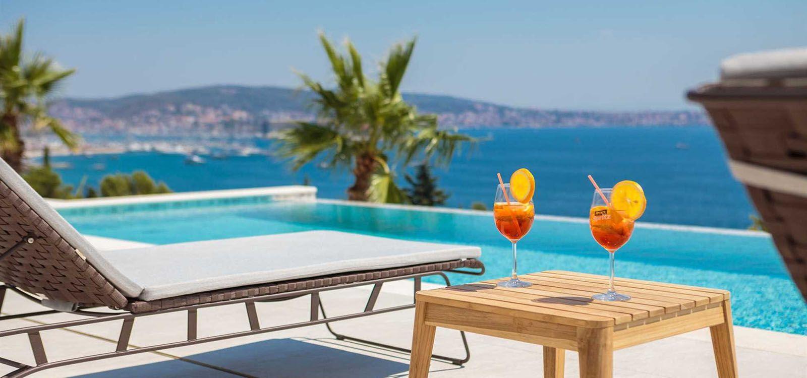 Alternatives to James Villas, Croatia villa sea view from poolside, Top Villas