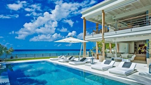 Luxury seafront villa in the Caribbean