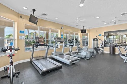 Windsor Hills gym with exercise equipment