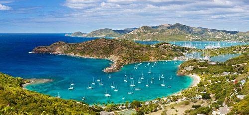 English Harbor in Antigua panorama