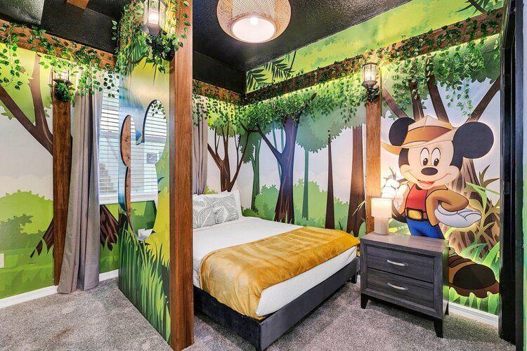 Condo apartments near Animal Kingdom, themed Mickey tree bedroom at Storey Lake Resort 688