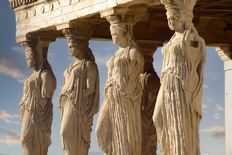 Best time to visit Greece, early spring, caryatids, Top Villas