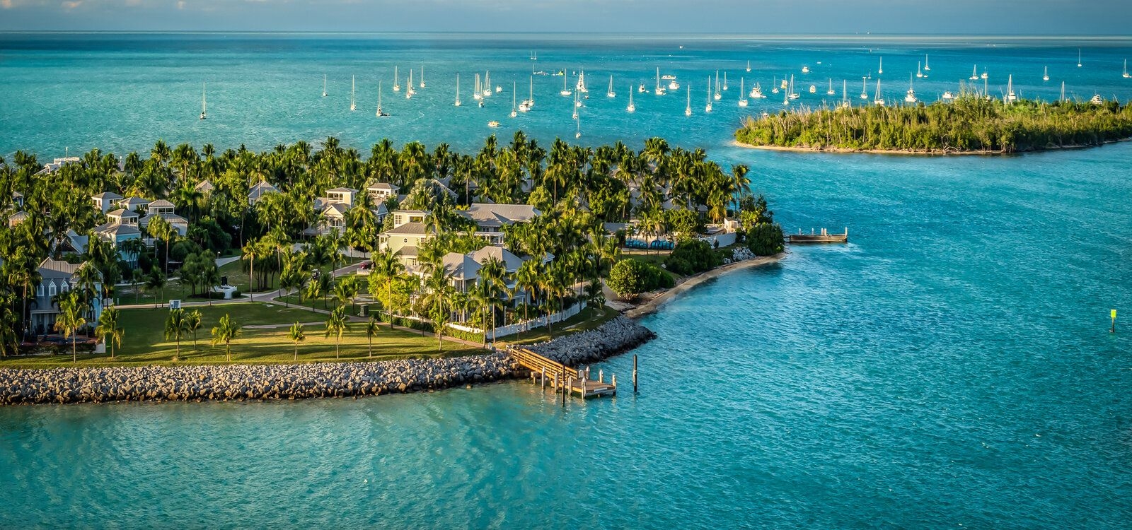 Best time to visit Key West aerial sea view, boats, Top Villas