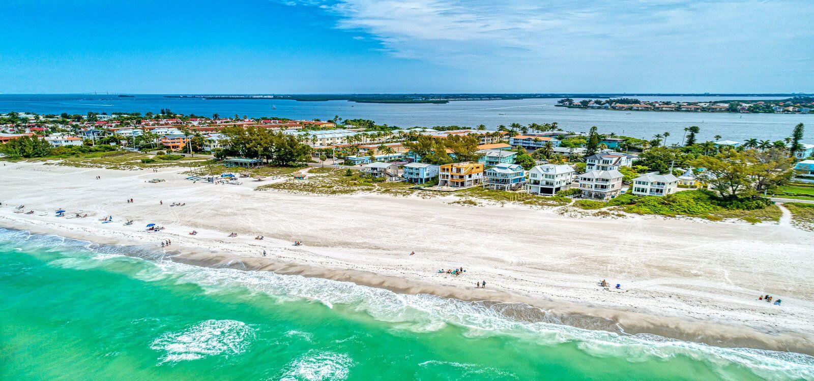 Bradenton Beach vacation rentals, aerial view, Anna Maria Island, Top Villas