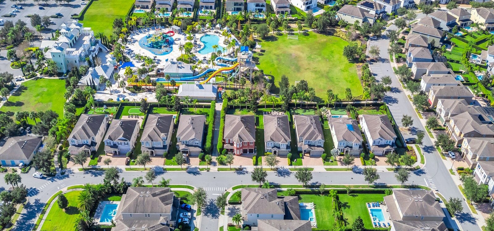 Encore Resort for families, aerial villa view, Top Villas