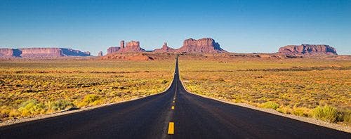 A road through Arizona desert