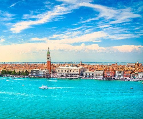 Skyline and lagoon of Venice