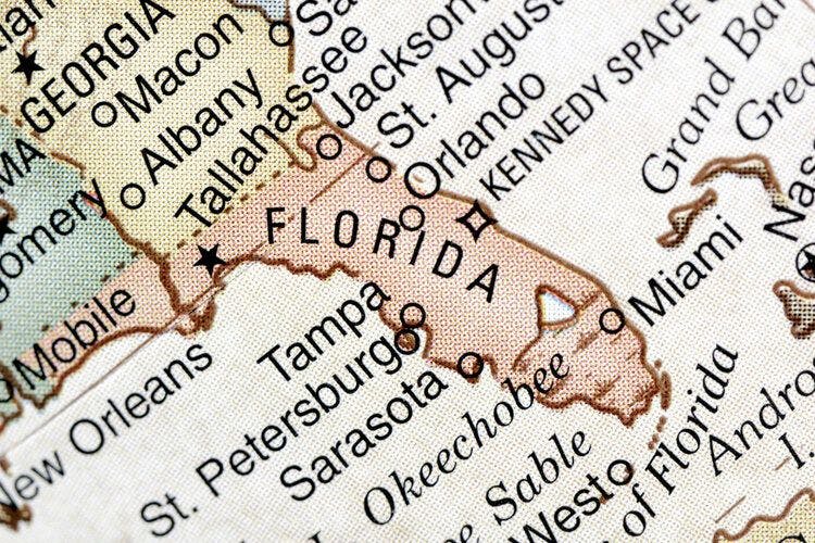 Map of Florida state