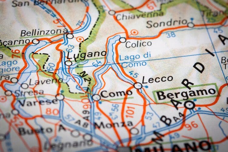 A map of Lake Como