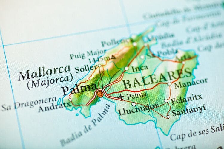 Map of Mallorca Spain