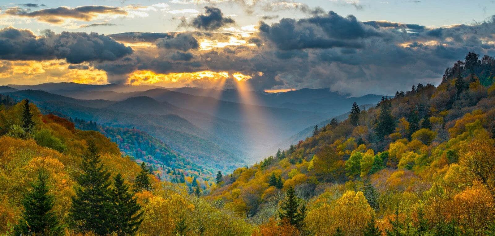Smoky Mountains view at sunset