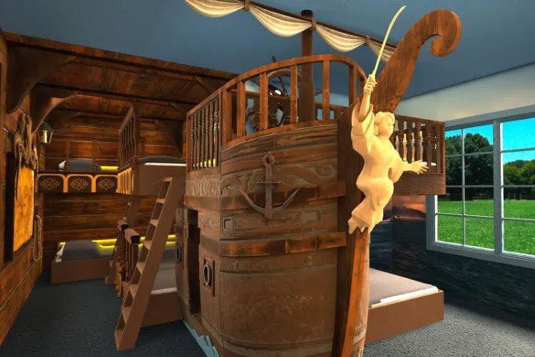 Harbor Island 6 home with pirate ship-themed bedroom