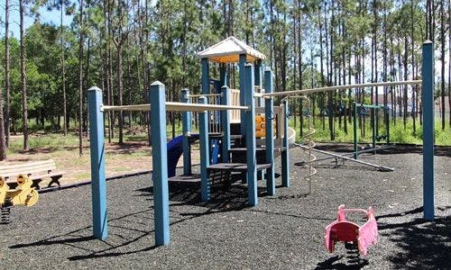Highlands Reserve playground with climbing frame