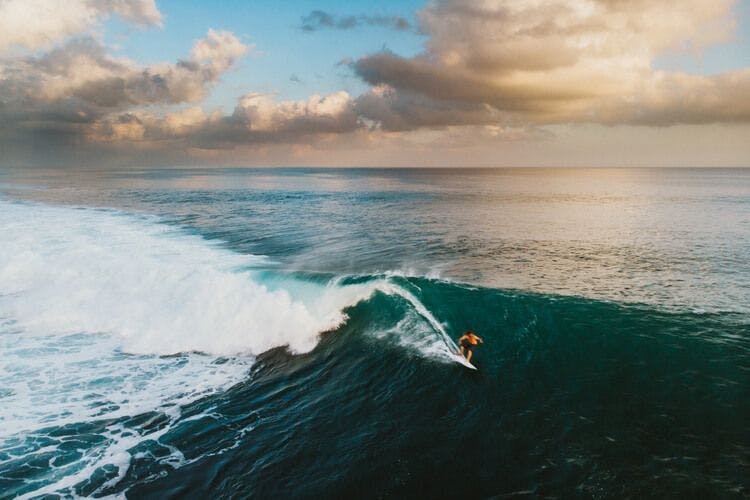 A surfer in Bali