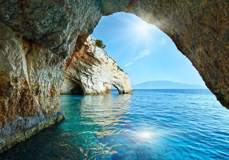 The Blue Caves in the Ionian Islands