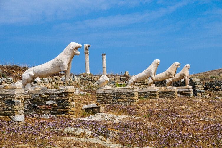 Delos ancient ruins in Mykonos