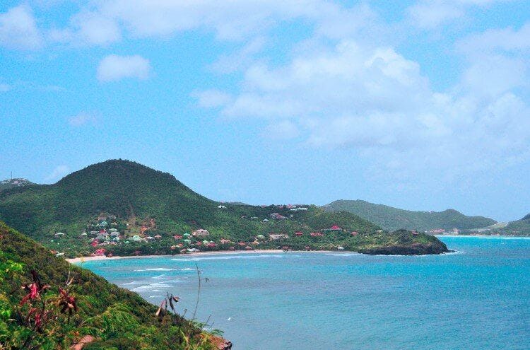 A view of St Barts coastline 