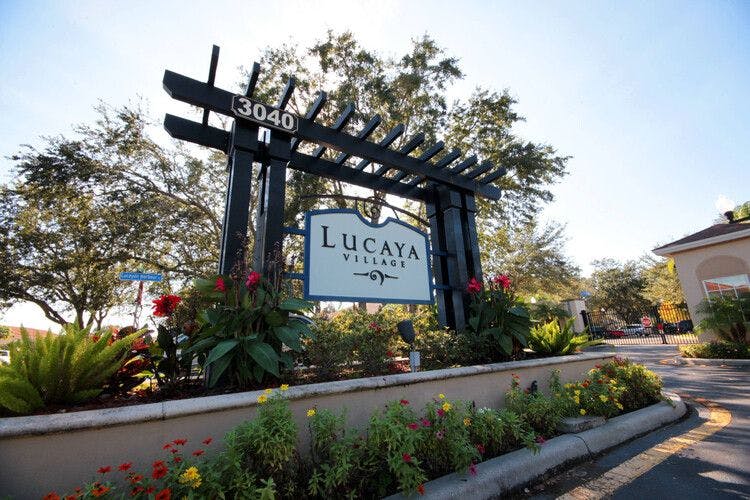 Lucaya Village Resort welcome sign in Orlando FL