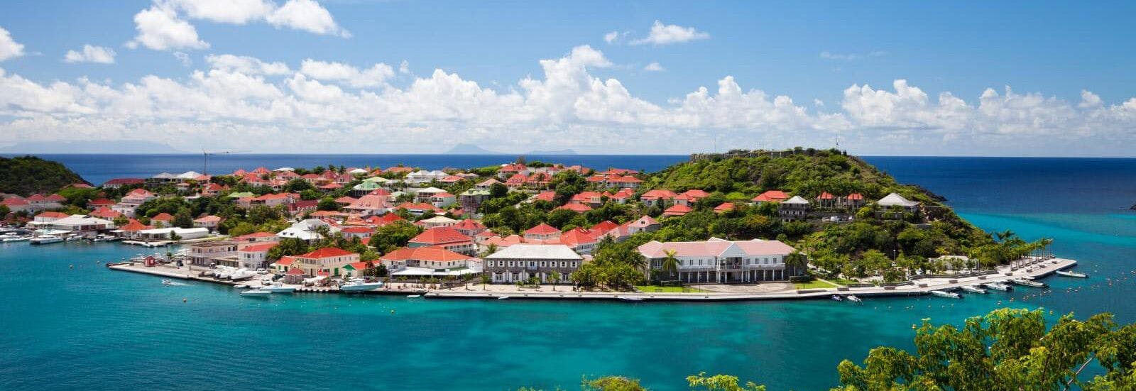 Gustavia town by the Caribbean Sea