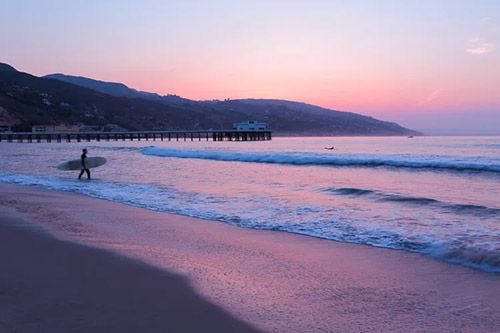 Malibu beach at sunrise