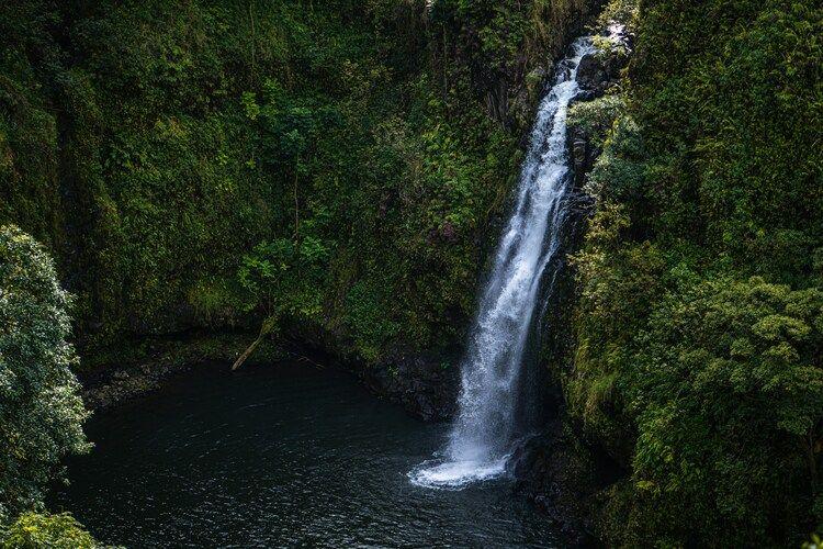 Maui Hawaii vacation rentals, waterfall in Hana, Top Villas