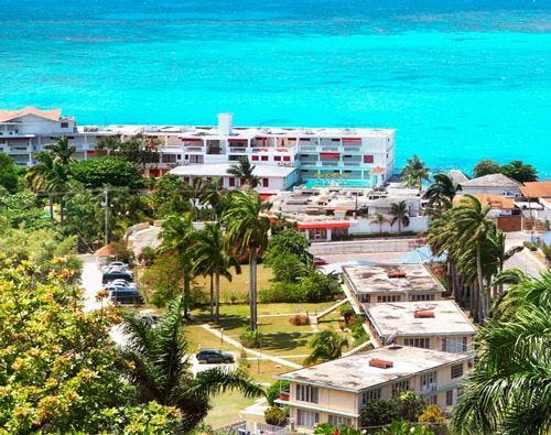Montego Bay buildings on the seafront