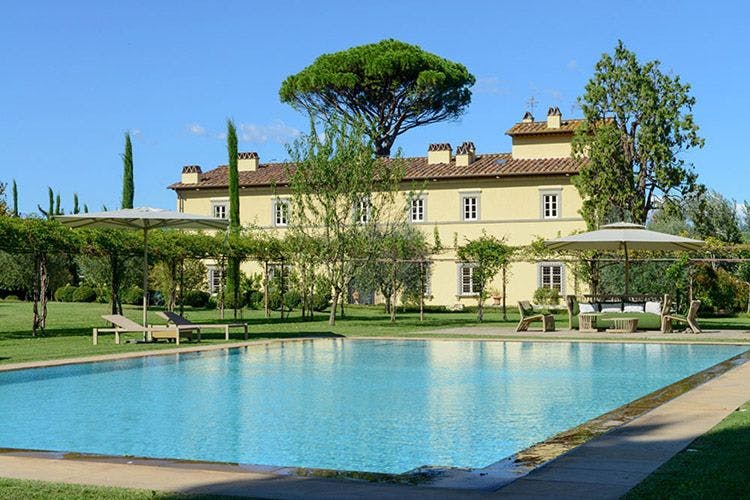 A large villa in Tuscany with a private pool and garden