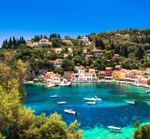Small village by the sea in Paxos