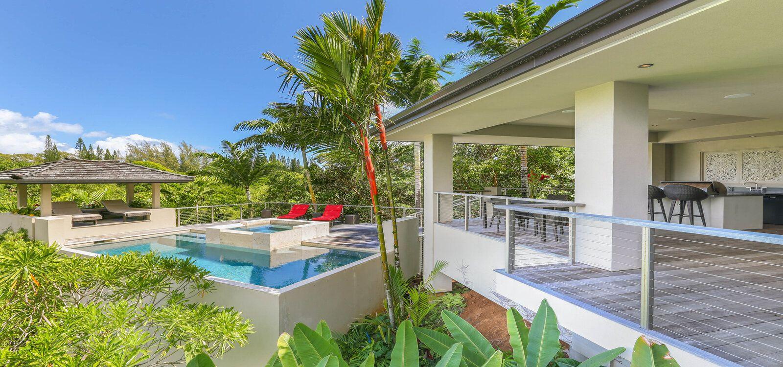 Princeville 3 pool view, Hawaii vacation rentals, Top Villas