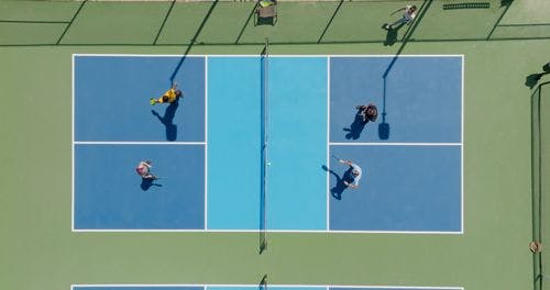 Overhead shot of a tennis court