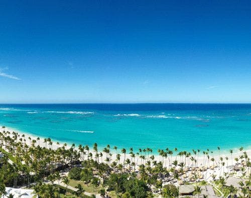 Coastline with white sand beach in the Dominican Republic