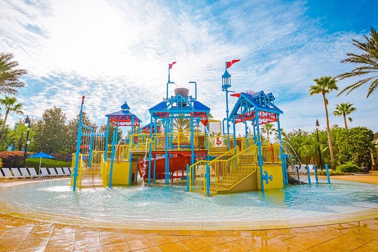 Reunion Resort pools, water park splash pad, kids pools