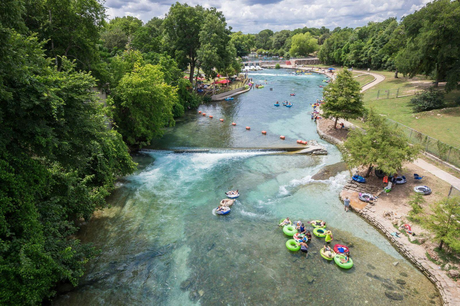 River tubing down the Guadalupe River in Texas