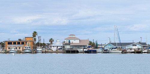 Rockport harbor buildings by the sea