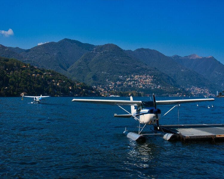 Sea plane tour above Lake Como