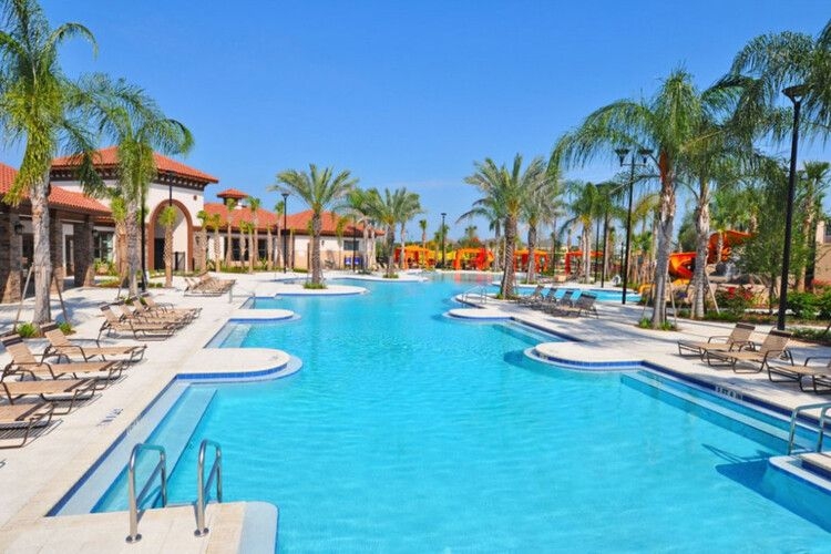 Solterra Resort water park in Orlando, pool view, Top Villas