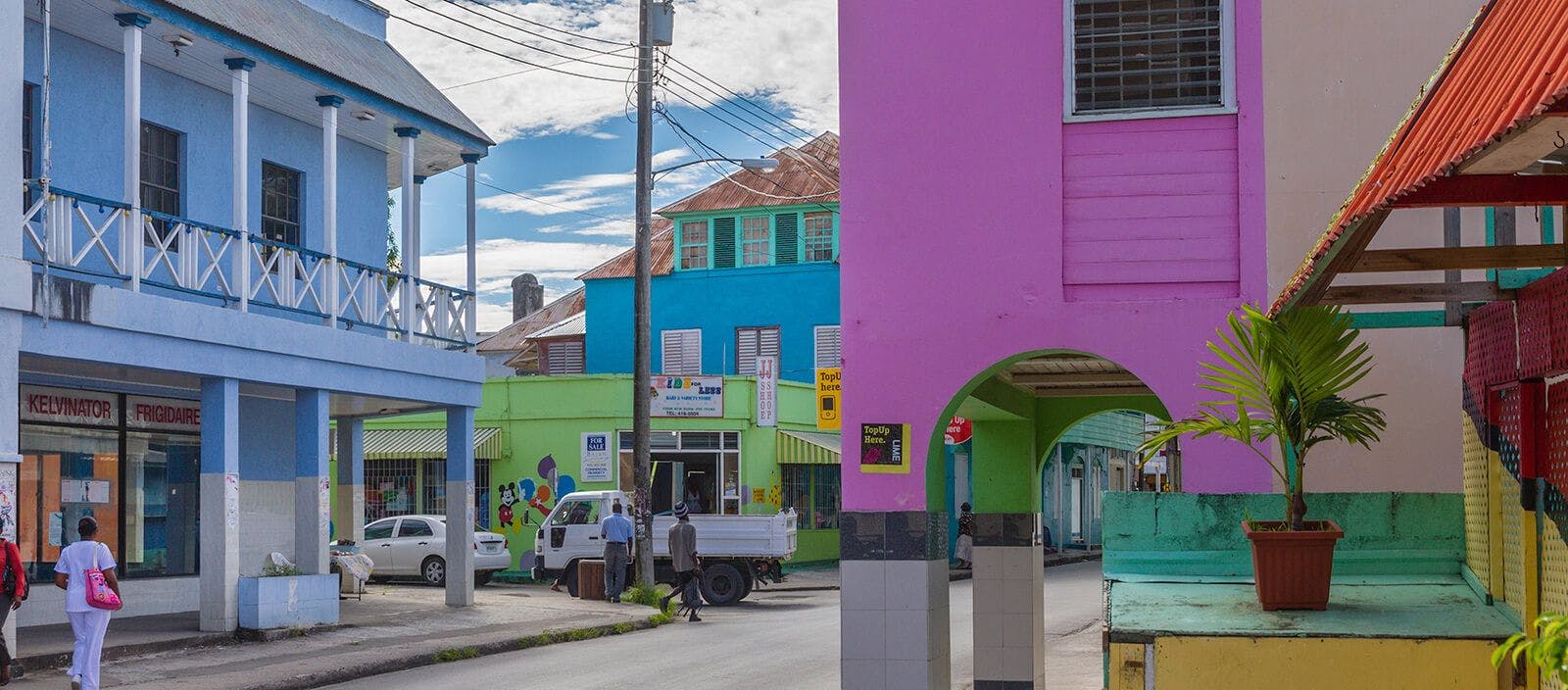 Colorful buildings in Speightstown Barbados
