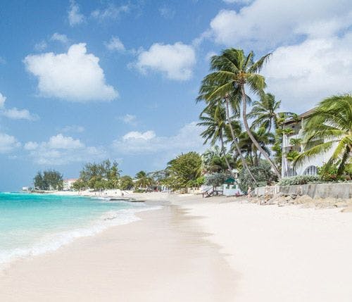 Barbados white sand beach