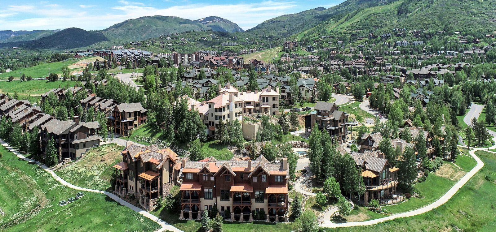 Steamboat Springs condos, aerial view, Top Villas
