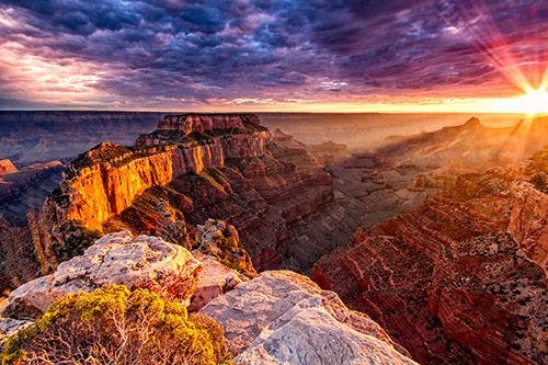 The Grand Canyon at sunrise