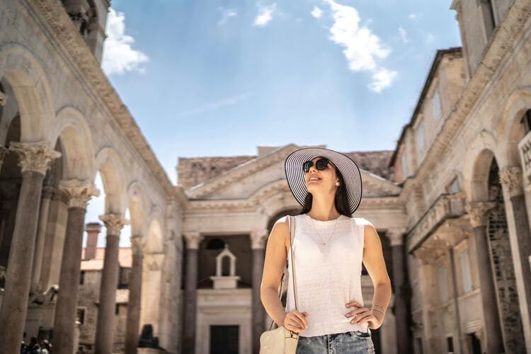 Sightseer explores Diocletian's Palace