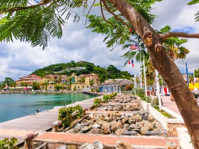 A seafront view of Marigot in St Martin